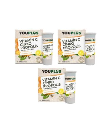 Youplus 3 Pack Vitamin C Zinc Propolis 20