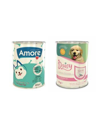 AMORE Lamb Meat and Rice Paste Puppy Canned Food 10+2 pieces + Sticks reward bar 2x3 pieces