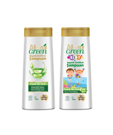 Mom's Green 2-Piece Set Organic Kids Shampoo + Aloe Vera Shampoo 400 Ml X2