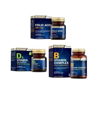 Nutraxin 400 Mcg Folic Acid + D3 1000iu + Vitamin B Complex