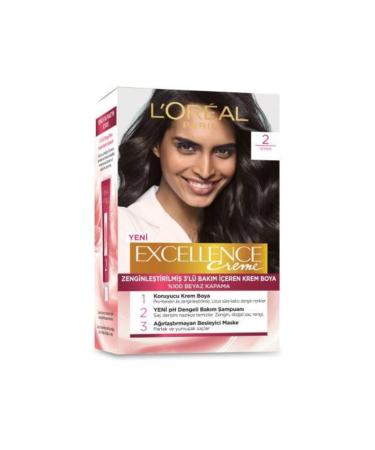 L'Oreal Paris L'or al Paris Excellence Creme Hair Dye - 2 Black