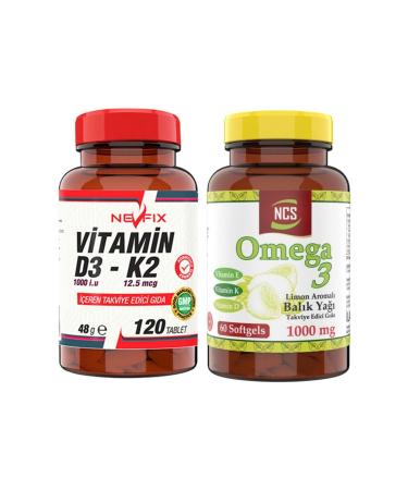 Ncs Omega 3 Fish Oil Lemon Flavored Vitamin D3-k2 120 Tablets