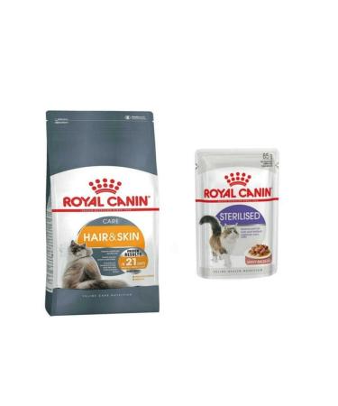Royal Canin Neo Pet Market Hair Skin Sensitive Furry Cat Food 2 Kg + Neutered Pouch Wet Food 85 Gr.