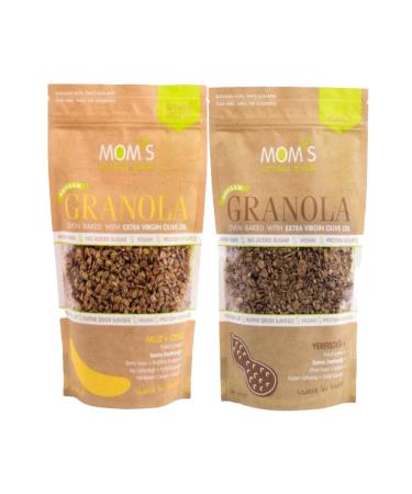 Mom's Natural Foods Granola 2-Pack - Banana Walnut 360 Gr - Peanut 360 Gr