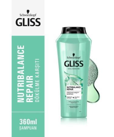 Gliss Nutribalance Repair Anti-Hair Loss Shampoo - With Prebiotic Actives and Birch Water 360 ml