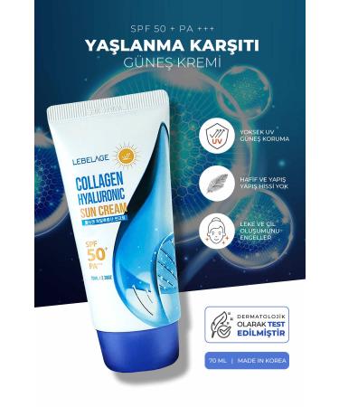 LEBELAGE Collagen Sun Cream Spf 50 + Pa +++ Collagen Hyaluronic Sun Cream - Buy Online on GoSupps.com