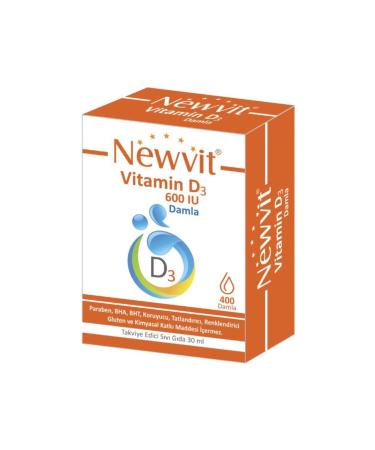 Newvit Vit D3 600 Iu Drop 30 Ml 8682125462134