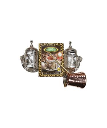 Furkanzade Copper Coffee Pot Coffee Set Silver