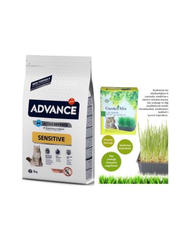 Advance 3 Kg Adult Cat Food with Salmon Garden Mix Cat Grass
