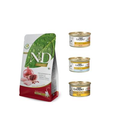 N & D Kitten 1 5 Kg Gourmet Minced 3 Mixed Canned Wet Food 85 gr