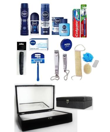 NIVEA Mirrored Groom Promise Engagement Wedding Chest Bundle Set 16 Pieces - Groom Wedding Chest