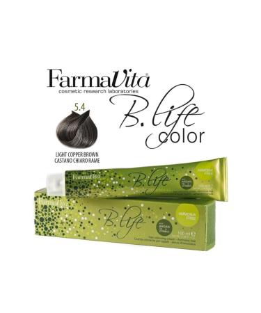 Farmavita Hair Dye B.life 100 ml Ammonia Free 5/4 Light Chestnut Copper Liquid