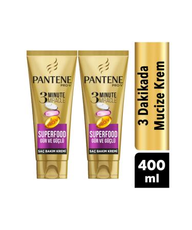 Pantene 3 Minute Miracle Hair Care Cream Superfood Thick and Strong 200 ml 2 Pieces - Buy Online on GoSupps.com