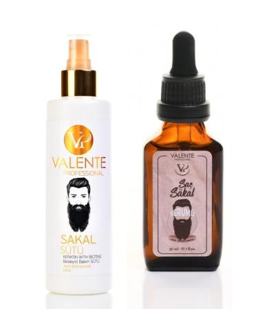 Valente Hair Beard Care Serum Nourishing Keratin Care Milk Set of 2