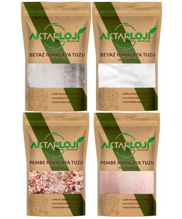 Aktarloji 4's Himalayan Salt Set 8 Kg (Coarse Pink + Fine Pink + Coarse White + Fine White) 2 Kg