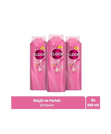 Elidor Hair Care Shampoo For Strong And Shiny Hair 650 Ml X3 Set