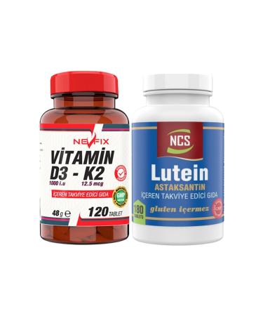 Ncs Lutein Astaxanthin 180 Tablets & Nevfix Vitamin D3-k2 120 Tablets