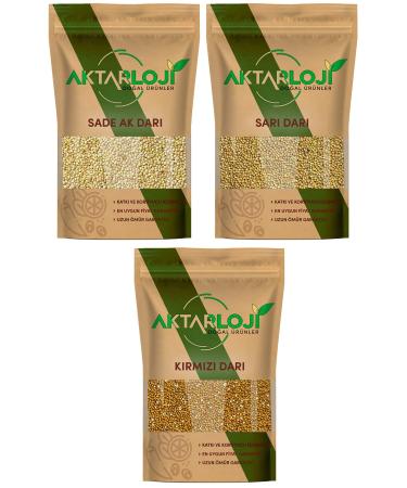 1 kg Parrot Bird Food Set 1 kg White Millet 1 kg Yellow Millet 1 kg Red Millet Plain