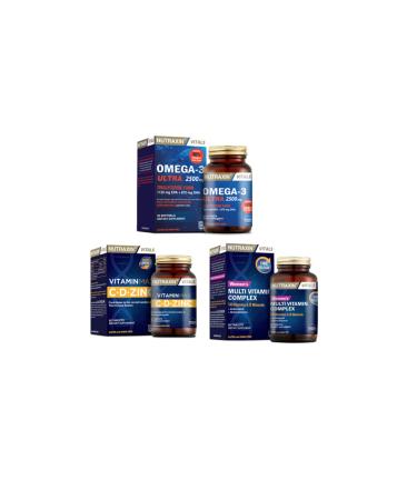 Nutraxin Omega 3 Ultra 2500 Mg 30 Capsules + Vitamin Max (c d zinc)60 Tablets + Women's Multivitamin 60 Tablets