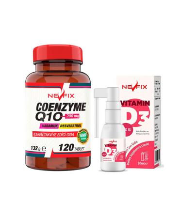 Nevfix Coenzyme Q10 200 Mg Coenzyme Q10 Barberry 120 Tablets & Vitamin D3 Liquid 20 Ml