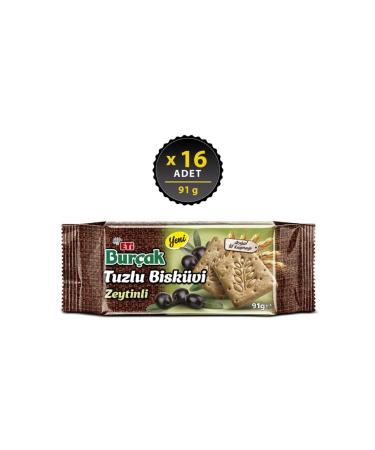 Eti Bur ak Olive Salted Biscuits 91 g x 16 Pieces
