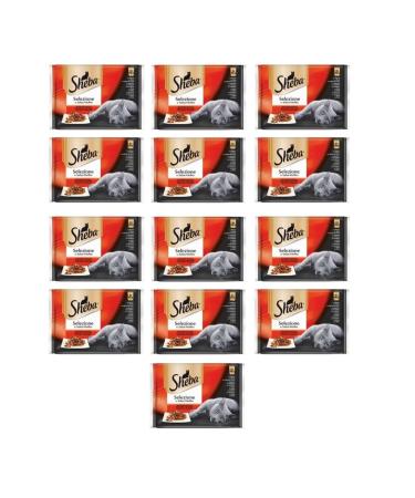 SHEBA Pouch Mixed Variety Adult Cat Canned Food 85 Gr (4 Pieces) (13 Pieces)
