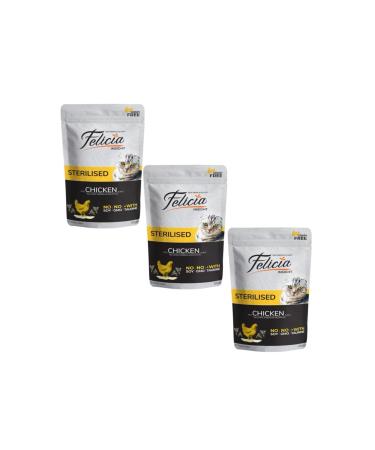 Felicia Pouch Sterile Chicken Sterilized Cat Canned Food Grain-Free 85 Gr (3 Pieces)