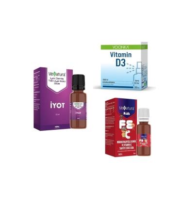 Venatura Kids Microencapsulated Iron and Vitamin C 20 Ml + Vitamin D3 1000 Iu + Iodine 25 Ml