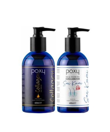 Poxy Collagen/ Biotin Essence Hair Conditioner 400 Ml & Leave-in Conditioner for All Hair Types 400 Ml