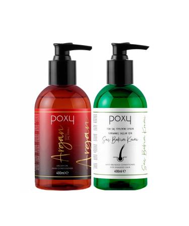 Poxy Argan Essence Hair Conditioner for Dyed Hair 400 Ml & Hair Care Conditioner for All Hair Types 400 Ml