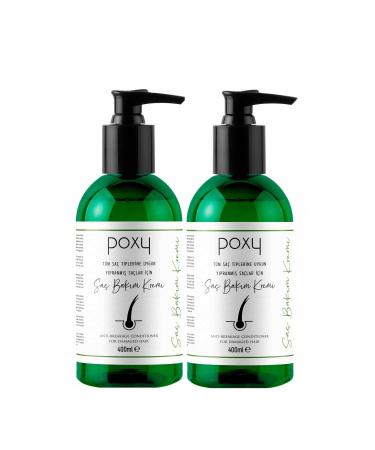 Poxy Hair Care Cream for Damaged Hair Suitable for All Hair Types 400 Ml X 2 Pieces
