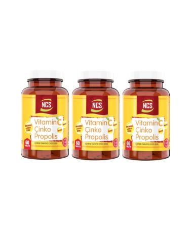 Ncs Vitamin C Zinc Propolis 60 Tablets X 3 Vitamin D Quercetin Resveratrol