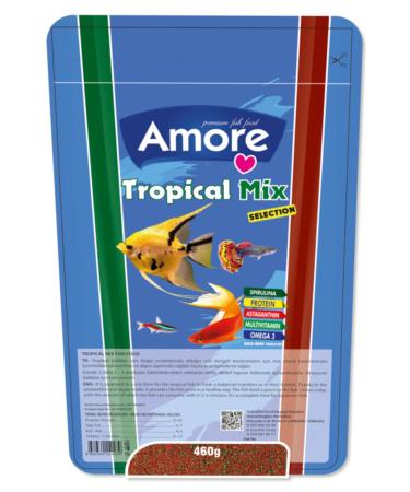 AMORE Tropical Mix Selection 460g Guppy Moli Angel Tetra Fish Food Doypack Bag