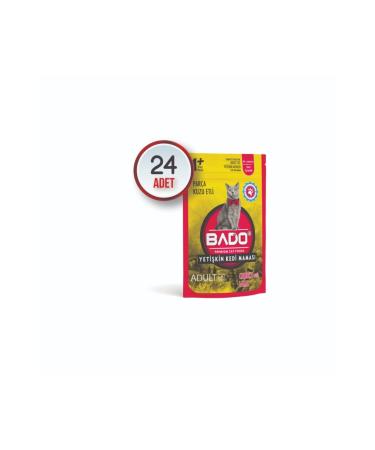 Bado Pouch Wet Food 85 Gr Cat Piece Meat 24 Pieces