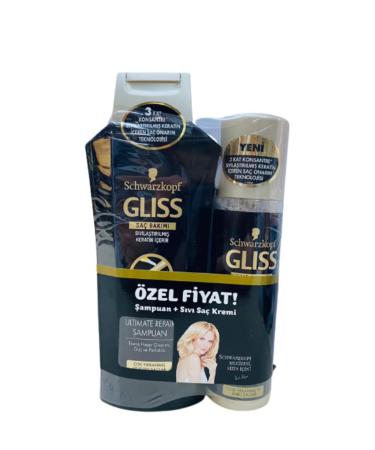 Gliss Schwarzkopf Ultimate Repair 700 ml Shampoo 200ml Liquid Conditioner Very Damaged and Dry Hair