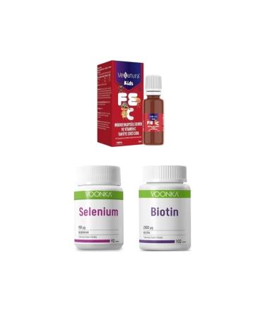 Venatura Kids Microencapsulated Iron and Vitamin C Supplement 20 Ml + Biotin 102 Tablets + Selenium 92 Tablets