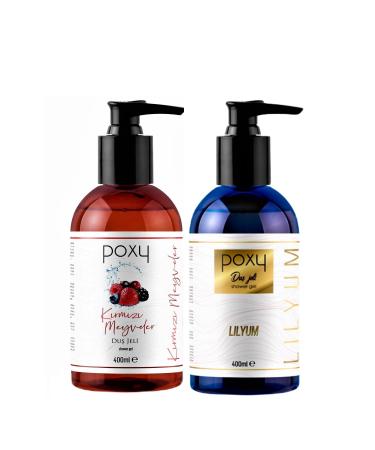 Poxy Red Fruits Shower Gel 400 Ml & Lilyum Shower Gel 400 Ml