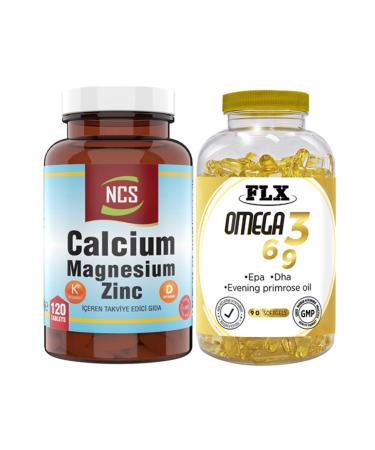 Ncs Calcium Magnesium Zinc D & K Vitamin 120 Tablets & Flx Omega 3-6-9 Fish Oil 90 Tablets