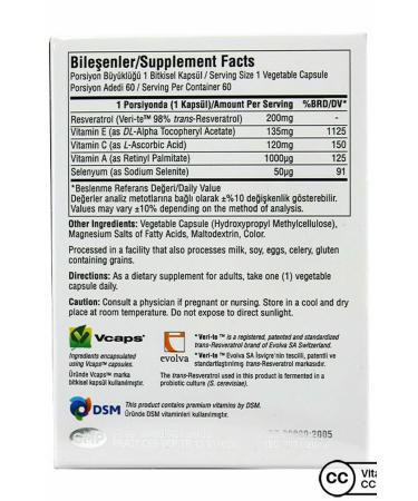 Party World Water Vitamin Resveratrol 200 Mg 60 Capsules - Buy Online on GoSupps.com