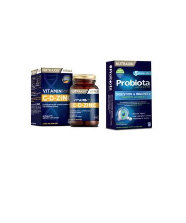 Nutraxin Vitamin Max (C d Zinc) 60 Tablets + Probiota (special Probiotic Support) 60 Tablets