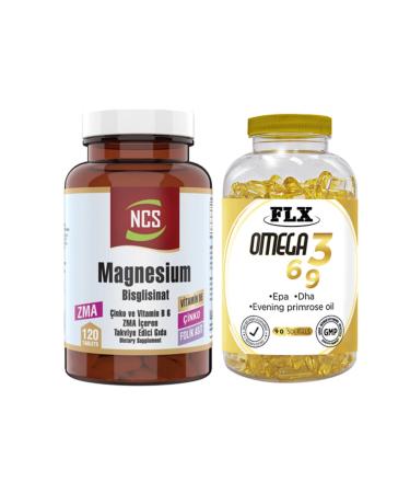 Ncs Zma Magnesium Bisglycinate 120 Tablets & Flx Omega 3-6-9 90 Tablets