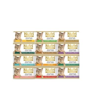 Nutri Feline Mixed Grain-Free Gluten-Free Natural Wet Food 12 Pieces 85 gr