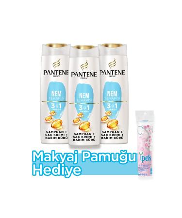 Pantene 3 in 1 Shampoo Cream Care Treatment Moisture Therapy 400 ml X 3 Make-up Cotton