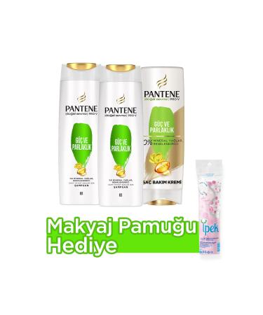 Pantene Strength and Shine Shampoo 400 ml X 2 Hair Care Conditioner 360 ml Make-up Cotton.