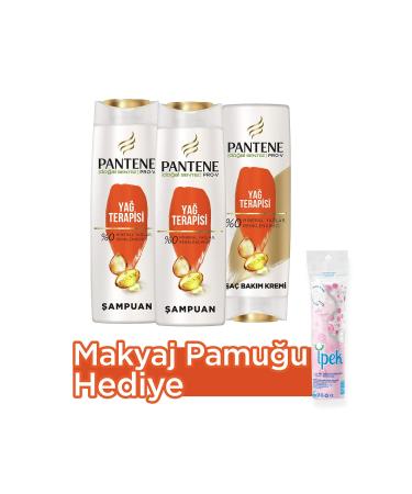 Pantene Natural Synthesis Oil Therapy Shampoo 400 ml X 2 Hair Care Cream 360 ml Make-up Cotton