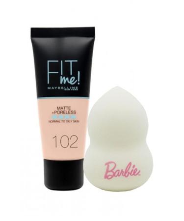 Maybelline New York Maybelline Fit Me Matte+poreless Foundation 102 Fair Sponge Set