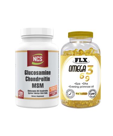Ncs Glucosamine Chondroitin Msm Boswellia Glucosamine 120 Tablets & Flx Omega 3-6-9 90 Tablets