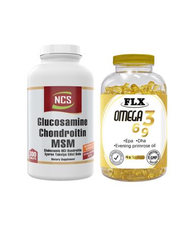 Ncs Glucosamine Chondroitin Msm Boswellia Glucosamine 300 Tablets & Flx Omega 3-6-9 90 Tablets
