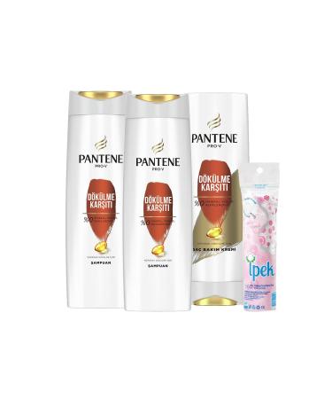 Pantene Anti-Hair Loss Shampoo 400 ml X 2 Hair Care Cream 360 ml Make-up Cotton