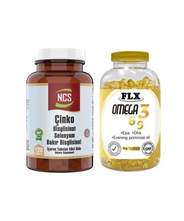 Ncs Zinc Bisglycinate Selenium 120 Tablets & Flx Omega 3-6-9 90 Tablets